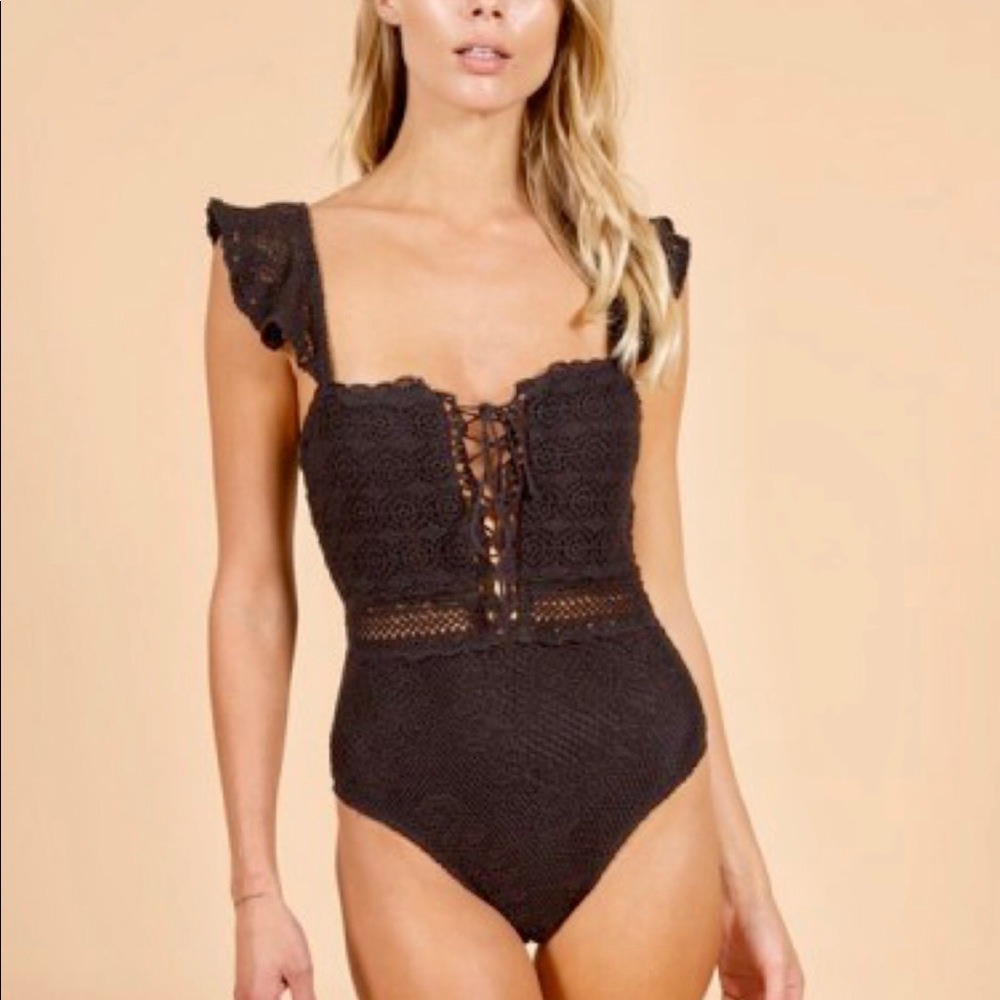 Nightcap clothing black one piece swimwear xs